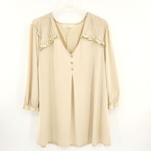 Fair Haven Tunic Top Blouse Womens Size 3XL Ruffles Boho Cottage Western Peasant